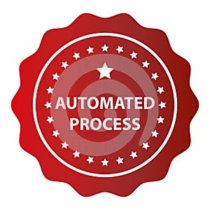 automated process stamp on white