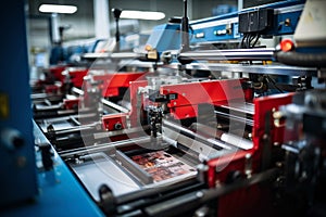 Automated production line in a factory. Industrial background