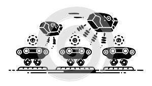 Automated Production Line for Smart Factory Robotics, vector design Generative AI
