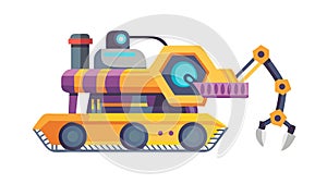 Automated Robotic Excavator, Future Construction Machine, vector design Generative AI