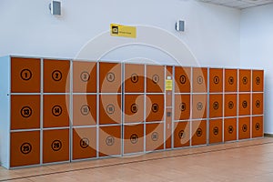 Automated self-service terminal for luggage storage at the airport