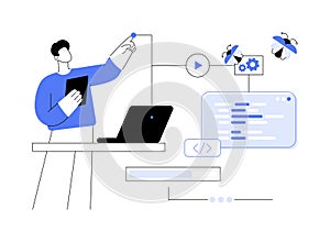 Automated testing abstract concept vector illustration.