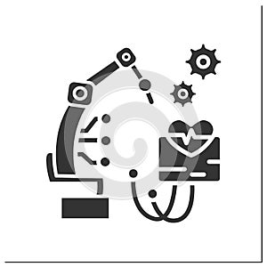 Automated treatment process glyph icon