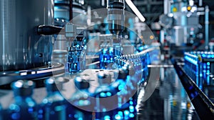 The automated vial production. AI generated photo