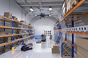Automated Warehouse with Drone and AGV for Efficient Inventory Management photo