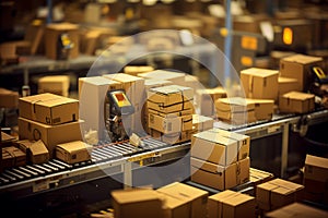 Automated warehouse fulfillment center showcasing modern e commerce and delivery services in action