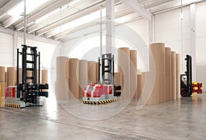 Automated warehouse (paper) with robotic forklift