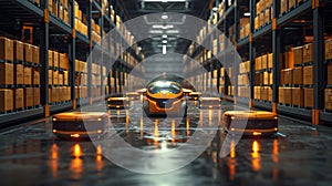 Automated Warehouse Robots Working Efficiently - Generative AI