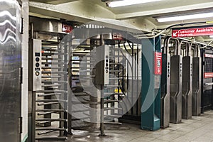 Automatic access control ticket barriers in subway station