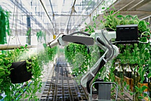 Automatic agricultural technology robot arm watering plants