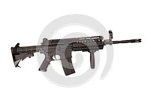 Automatic assault rifle isolated