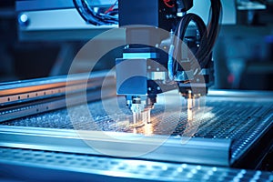 Automatic assembly line for electronics production. Generative AI
