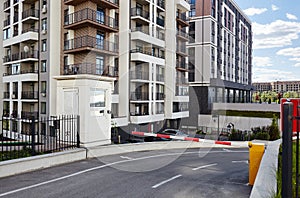 Automatic barrier, entrance to the parking lot