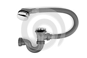 Automatic bath siphon with click-clack mechanism on white background.