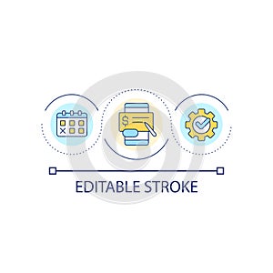 Automatic bill payment loop concept icon