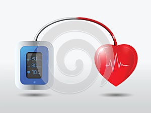 Automatic blood pressure monitor with healthy heart