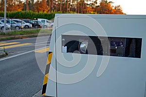 Automatic camera car modern speed trap auto radar on the roadside