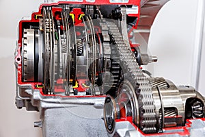 Automatic car transmission cutaway