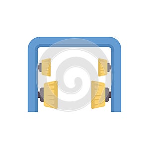 Automatic car wash machine cleaning vehicle with rotating brushes