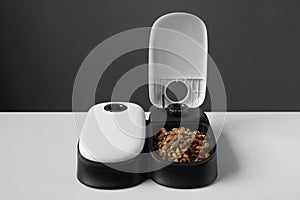 Automatic cat food dispenser or feeder photo