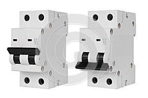 Automatic circuit breaker, isolated on a white background