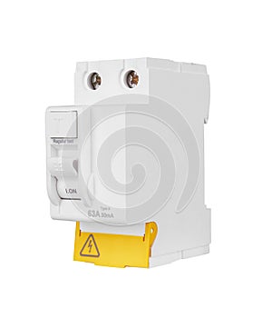 Automatic circuit breaker, isolated on a white background