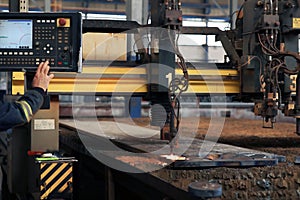 Automatic cnc plasma cutting machine. Plasma cutting is a process that cuts through electrically conductive material.