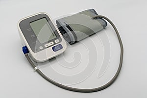 Automatic digital blood pressure monitor on white