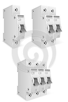 automatic electrical switches circuit breaker stock vector illustration