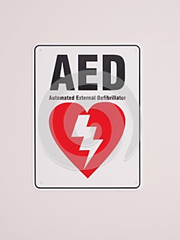 Automatic Electronic Defibrillator location sign