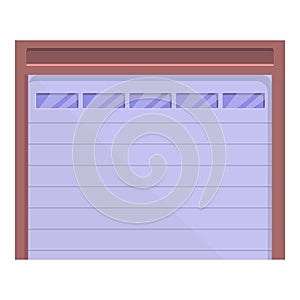 Automatic entry door icon, cartoon and flat style