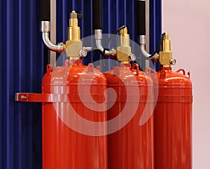 Automatic gas extinguishing installation. Modular gas fire extinguishing systems