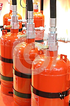 Automatic gas extinguishing installation. Modular gas fire extinguishing systems