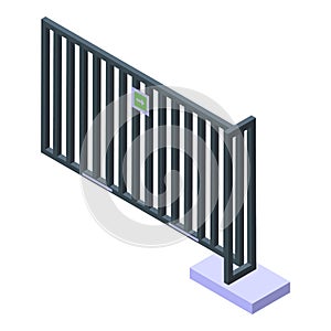 Automatic gate access icon, isometric style