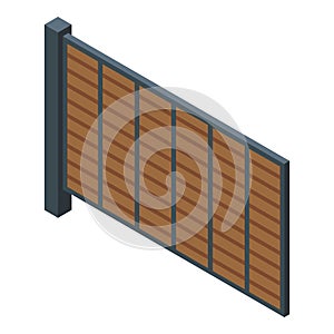 Automatic gate garden icon, isometric style