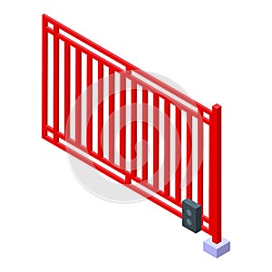 Automatic gate steel icon, isometric style