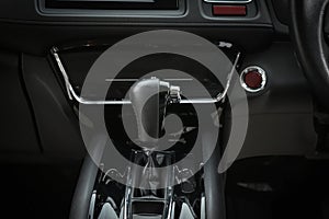 Automatic gear drive inside black sport vehicl car