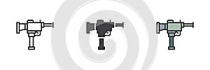 Automatic gun different style icon set