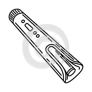 Automatic Hair Curling Iron Icon. Doodle Hand Drawn or Outline Icon Style