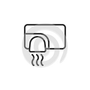 Automatic hand dryer line icon