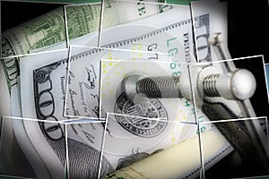 Automatic irrigation system watering lawn