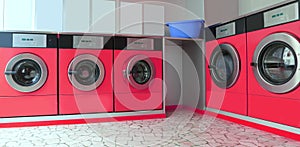 Automatic launderette with five washers