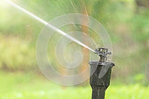 Automatic lawn water sprinkler.