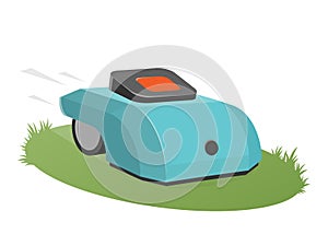 Automatic lawnmower mowing the lawn