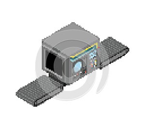 Automatic manufacture. Production complex of technological equipment. Engineering machine isometric. Production equipment isolated