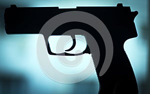 Automatic 9mm pistol handgun weapon