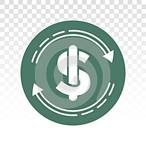 Automatic recurring payments or billing cycle line art icon for apps and websites