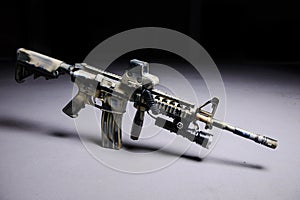 Automatic rifle M16 with LED flashlight