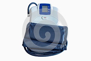 Automatic sphygmomanometer, Blood pressure and pulse monitor, Medical equipment for examination, Isolated over white background