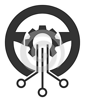 Automatic Steering Wheel - Raster Icon Illustration